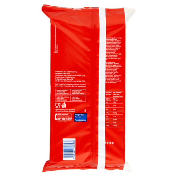 Mangiar Sano plum cake 0% Zuccheri Aggiunti Senza Glutine 4 x 45 g