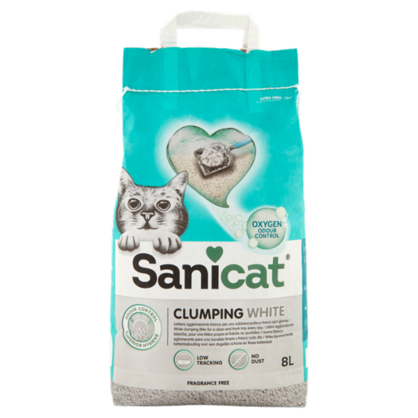 Sanicat Clumping White Lettiera agglomerante bianca 8 L