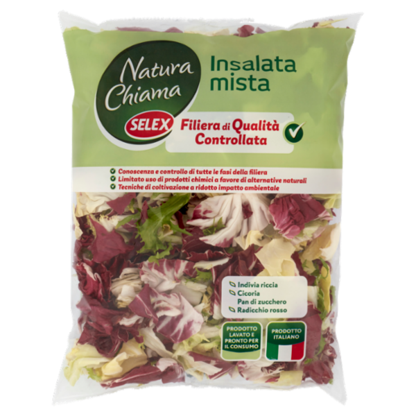 Selex Natura Chiama Insalata Mista Lavata e Pronta per il Consumo 350 g
