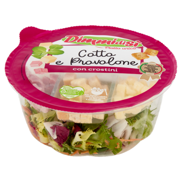 DimmidiSì Piatto unico Cotto e Provolone con crostini 145 g