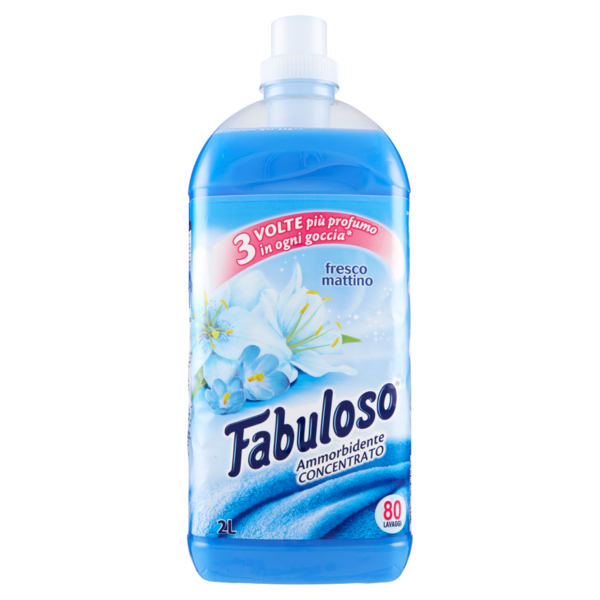Fabuloso ammorbidente concentrato Fresco Mattino, 2 volte più profumo e morbidezza, 80 lavaggi, 2L