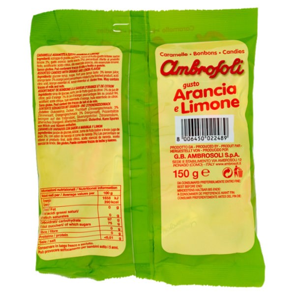 Ambrosoli Caramelle gusto Arancia e Limone 150 g