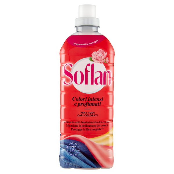 Soflan detersivo liquido, capi colorati, colori intensi 900 ml