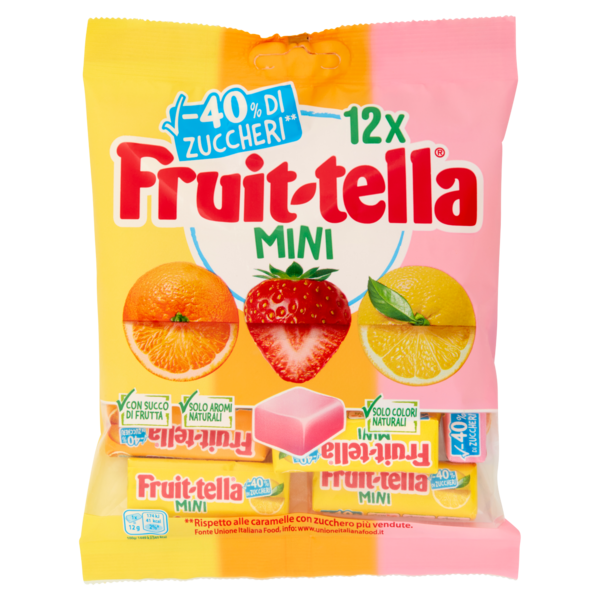Fruit-tella Mini -40% di Zuccheri** 12 x 12 g