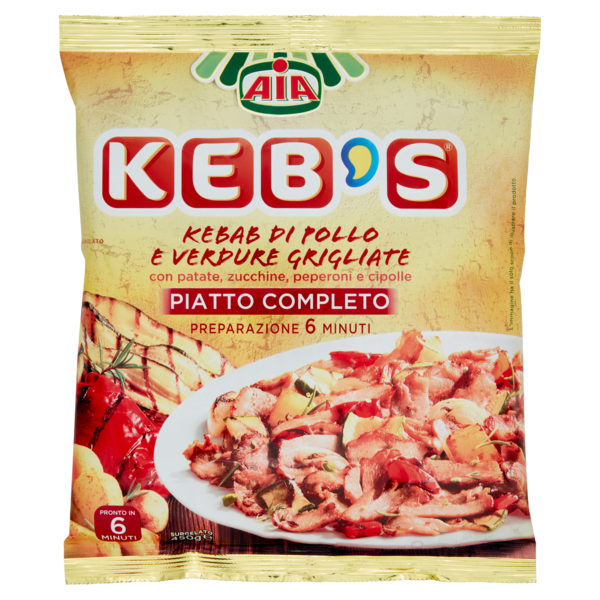 Aia Keb's Kebab di Pollo e Verdure Grigliate surgelato 450 g