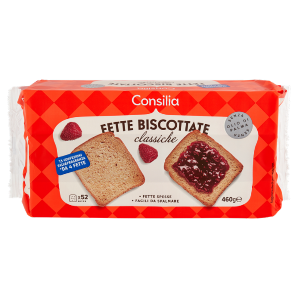 Consilia Fette Biscottate Classiche in Confezioni Salvafreschezza 13x4 fette 460 g