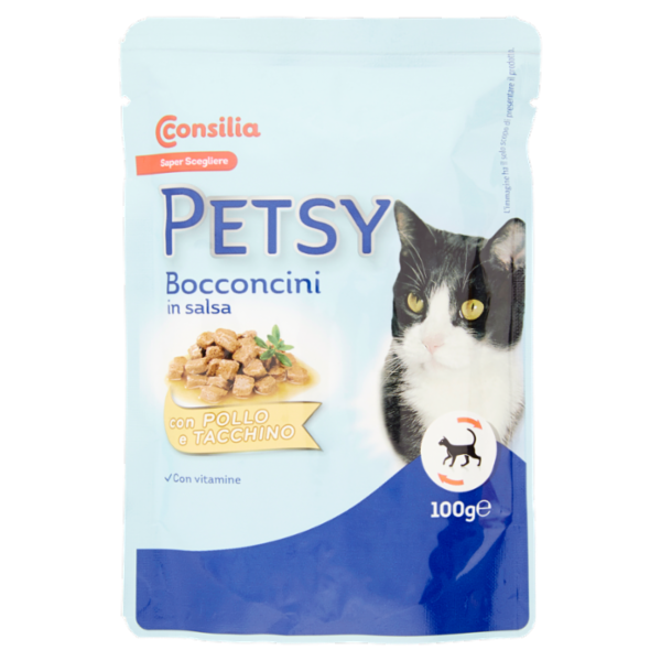 Consilia Petsy Gatto Bocconcini con Pollo e Tacchino 100 g