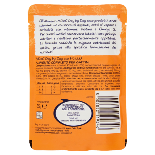 ADoC Day by Day per Gattini con Pollo 85 g
