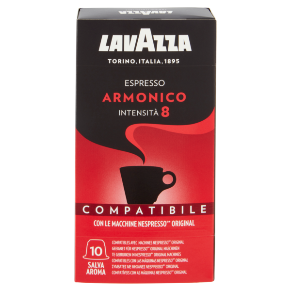 Lavazza, Caffè Espresso Armonico, Intensità 8/13 - 10 Capsule Compatibile con Macchine Nespresso*