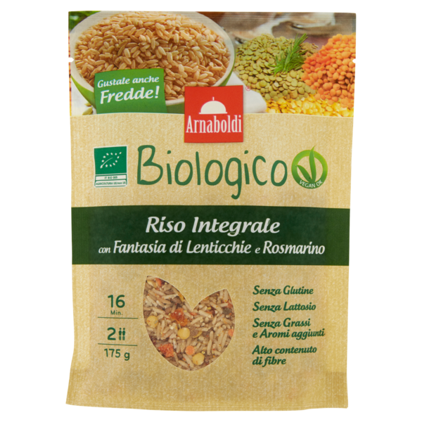 Arnaboldi Biologico Riso Integrale con Fantasia di Lenticchie e Rosmarino 175 g