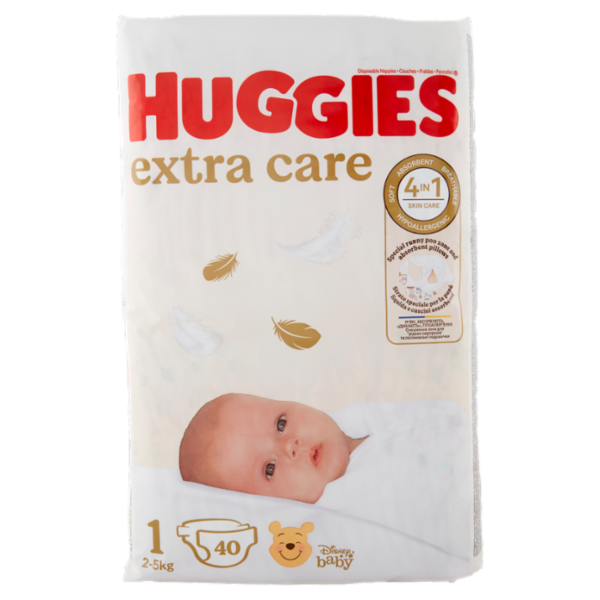 Huggies extra care Pannolini 1 2-5 Kg 40 pz