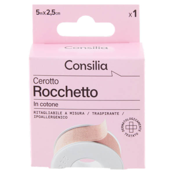 Consilia Saper Scegliere Cerotto in Rocchetto in Cotone 5 m x 2,5 cm 1 pz
