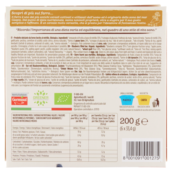 Germinal Bio Cuor di Mirtillo Farro 6 x 33,4 g