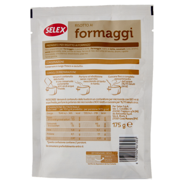 Selex Risotto ai Formaggi 175 g