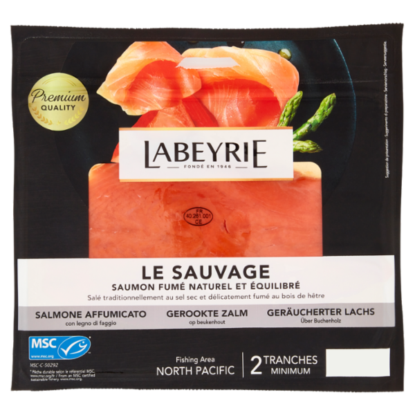 Labeyrie il Selvaggio Salmone Affumicato MSC, gusto Naturale 75 g