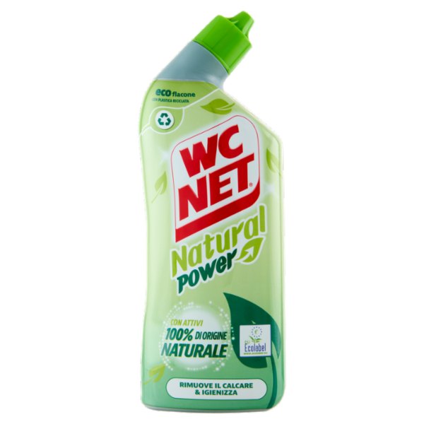 Wc Net - Natural Power Gel, Anticalcare e Igienizzante per Sanitari e Superfici, 800 ml