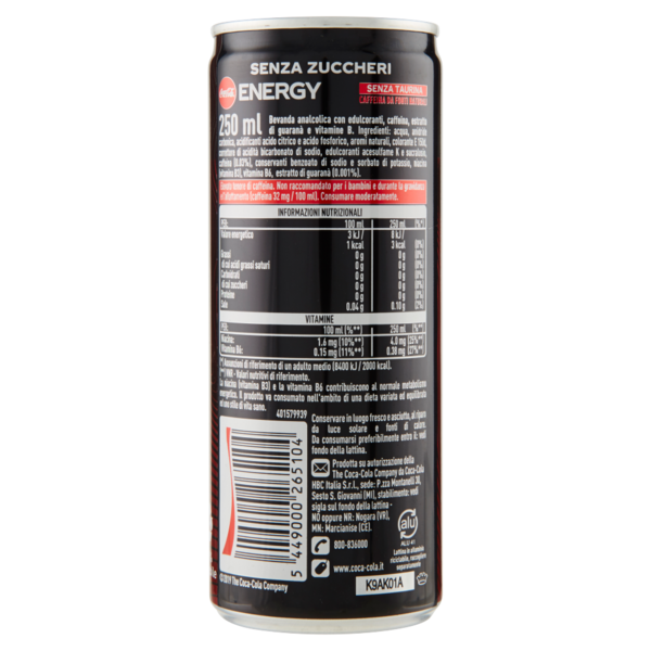 COCA-COLA ENERGY, Energy Drink Senza Zuccheri 250ml (Lattina)