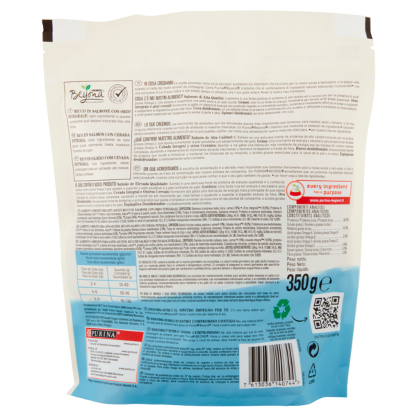 PURINA BEYOND Gatto Crocchette Ricco in Salmone con Orzo Integrale 350 g