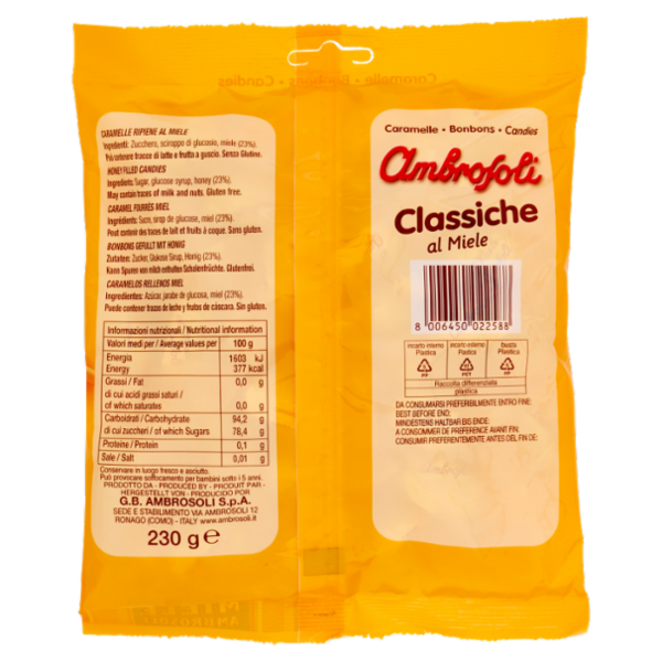 Ambrosoli Caramelle Classiche al Miele 230 g