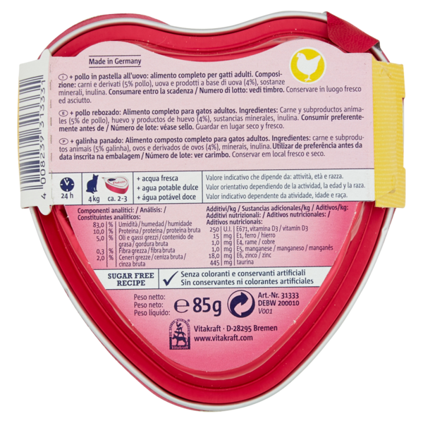 Vitakraft Poésie Terrine + pollo in pastella all'uovo 85 g