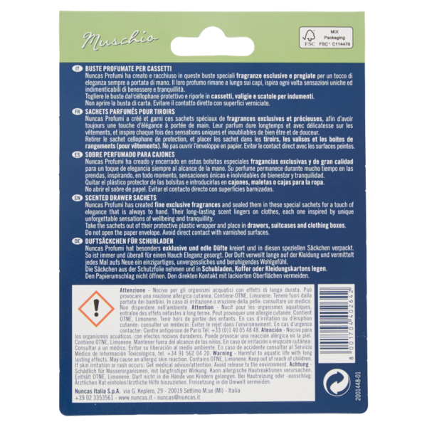 Nuncas Profumi Buste profumate muschio 2 pezzi