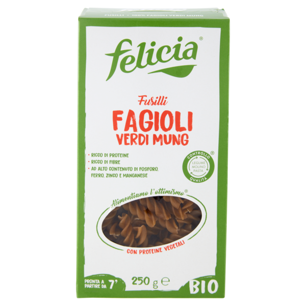 felicia Fusilli Fagioli Verdi Mung Bio 250 g