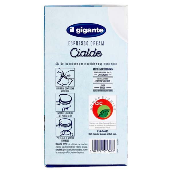 IL GIGANTE Espresso Cream Cialde 18 cialde 125 g