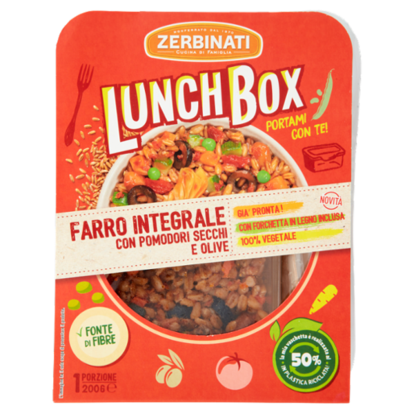 Zerbinati Lunch Box Farro Integrale con Pomodori Secchi e Olive 200 g