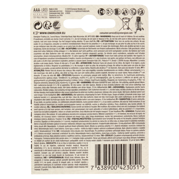 Energizer Max Plus AAA Mini Stilo 4 pz