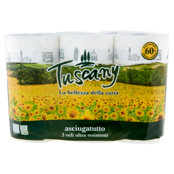 Tuscany asciugatutto 3 veli ultra resistenti 3 pz