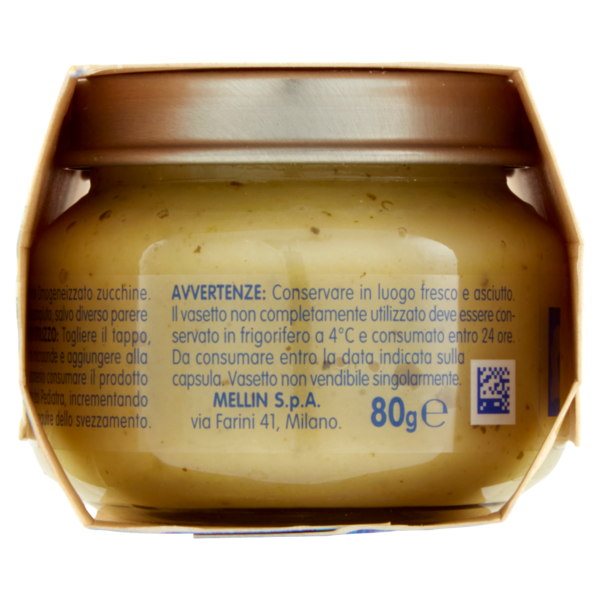 Mellin Zucchine 100% Naturale Omogeneizzato 2 x 80 g