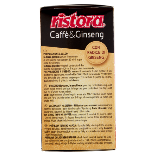 ristora Preparato istantaneo per bevanda al gusto di Caffè & Ginseng 10 x 10 g