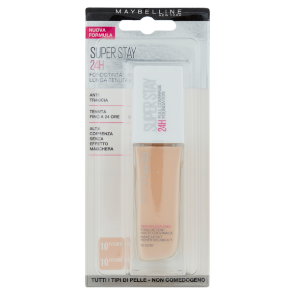 Maybelline New York Fondotinta SuperStay 24H, Texture Liquida a Lunga Tenuta, Ivory