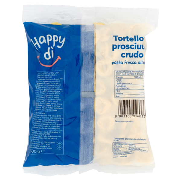 Happy dì Tortelloni al Prosciutto Crudo 500 g