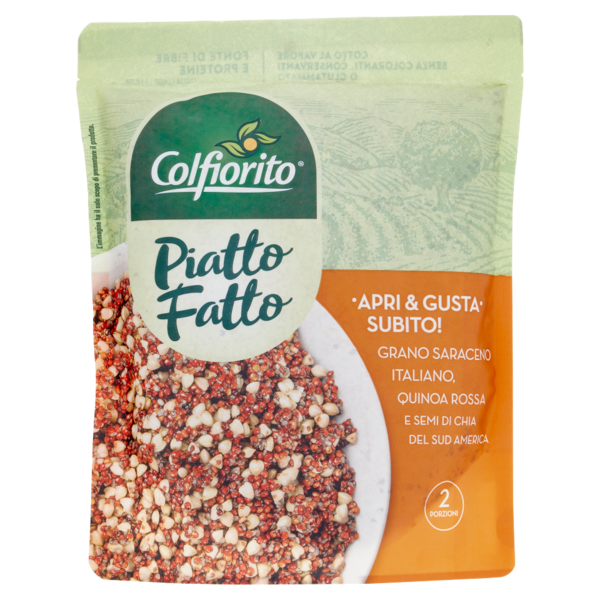 Colfiorito Piatto Fatto Grano Saraceno Italiano, Quinoa Rossa e Semi di Chia del Sud America 250 g