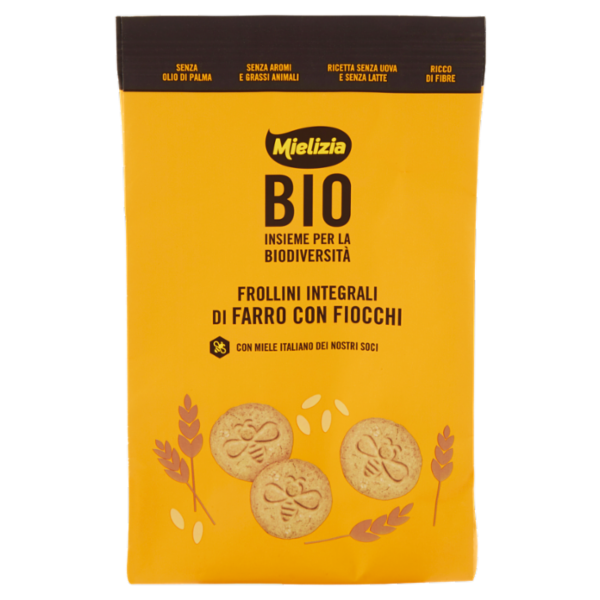 Mielizia Bio Frollini Integrali di Farro con Fiocchi 300 g