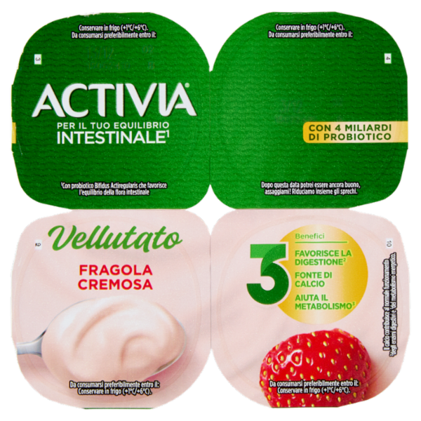 ACTIVIA Vellutato Fragola 4 vasetti x 125 g