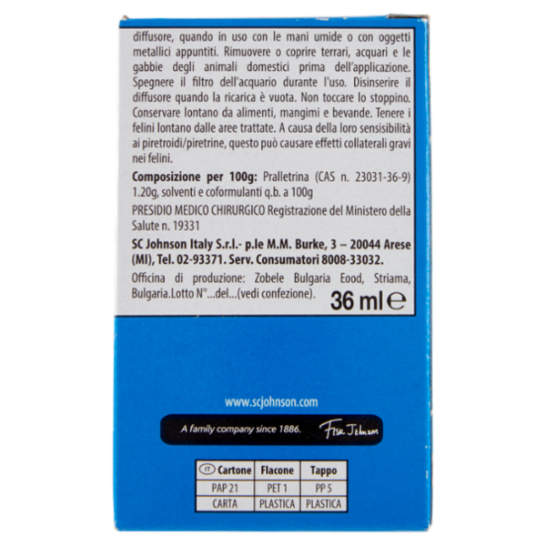 Raid Liquido Elettrico Antizanzare Comuni e Tigre, 60 notti, Ricarica 36 ml