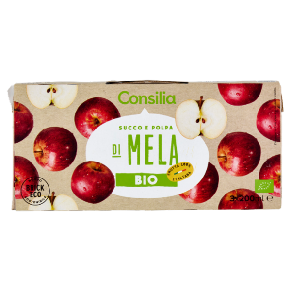 Consilia Succo e Polpa di Mela Biologico 3x200 ml