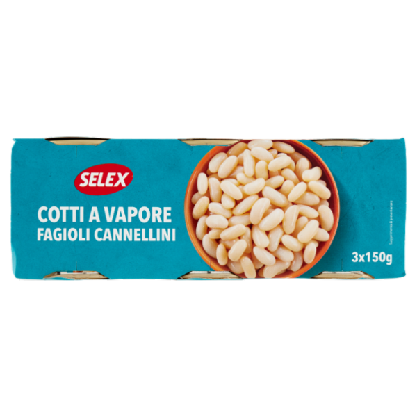 Selex Fagioli Cannellini Cotti a Vapore 3x150 g