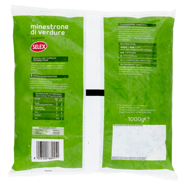 Selex Minestrone di Verdure Surgelato 1 kg