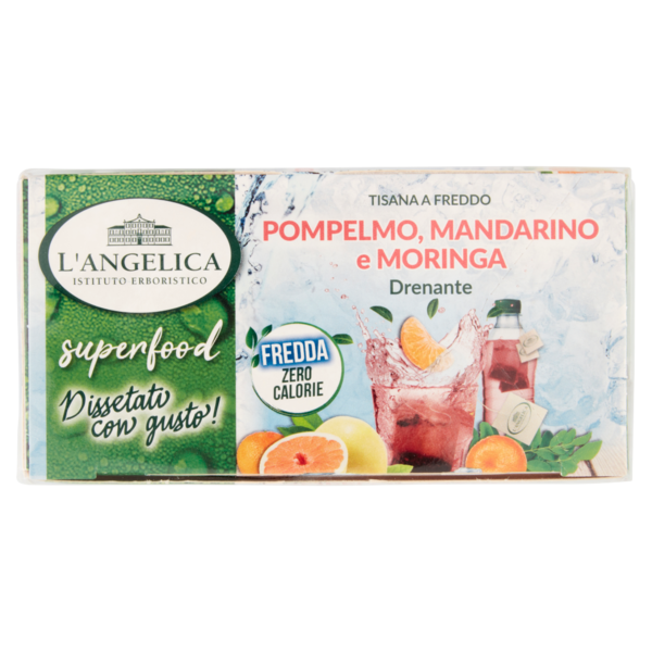 L'Angelica superfood Tisana a Freddo Pompelmo, Mandarino e Moringa 18 Filtri 32,4 g