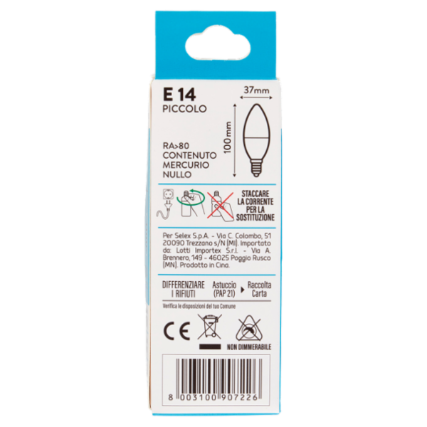 Selex Lampadina Led SMD Mini Oliva E14 6W