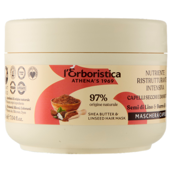 L'Erboristica Maschera per Capelli ai Semi di Lino e Burro di Karitè 200 ml