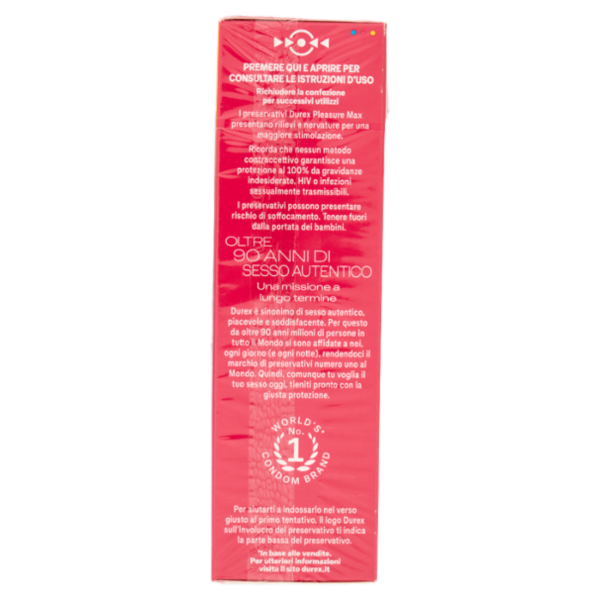 Durex Preservativi Pleasuremax Lubrificati con Rilievi e Nervature Esterne, 10 Profilattici