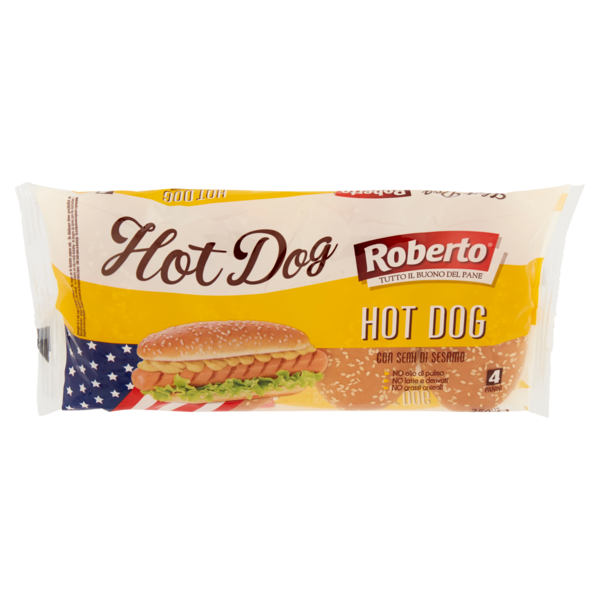Roberto Hot Dog con Semi di Sesamo 4 Panini 250 g