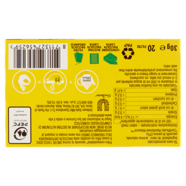 Lipton Tè Nero alla Pesca 20 Filtri 30 g