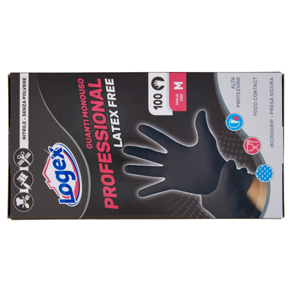 Logex Guanti Monouso Professional Latex Free Taglia M 100 pz