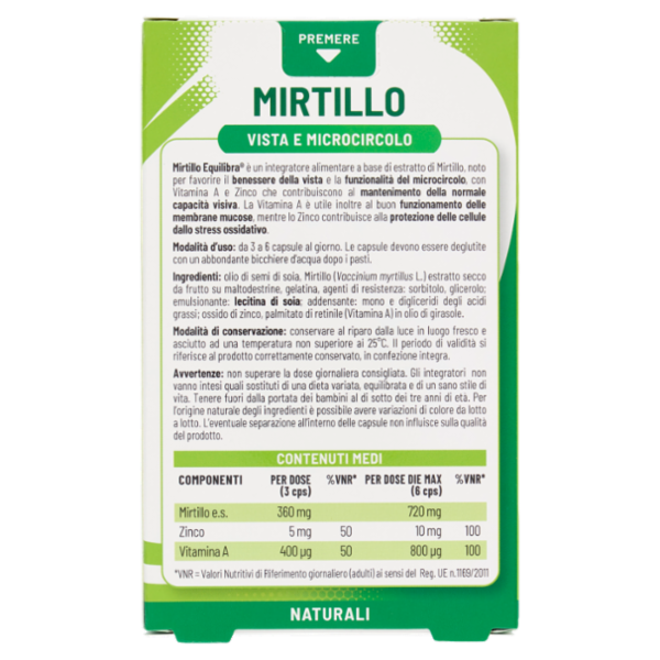 equilibra Mirtillo 60 Capsule Vegetali 26 g