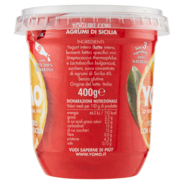 Yomo Yogurt Intero con Agrumi di Sicilia 400 g